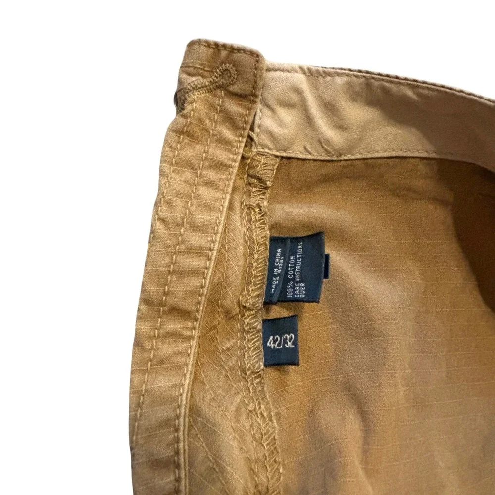 Polo Ralph Lauren Mens Tan Cotton Ripstop Military Cargo Pants Straight‎ 42x32